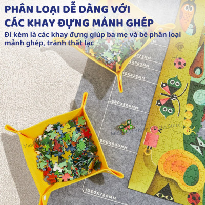 Thảm xếp hình trải sàn Mideer Puzzle Blanket Set, thảm lót nỉ dày dặn