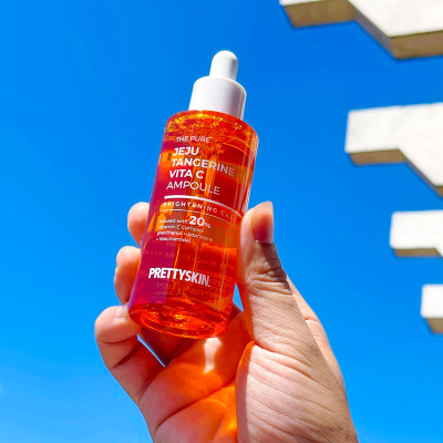 Tinh Chất Serum Dưỡng Trắng Da Phục Hồi Pretty Skin Hàn Quốc The Pure Jeju Tangerine Vita C Cấp ẩm chuyên sâu