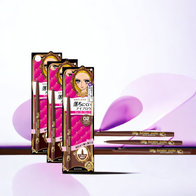 Bút Chì Sáp Kẻ Lông Mày Không Lem Trôi Lõi Siêu Mịn Màu Nâu Tự Nhiên Kissme Heroine Make Quick Eyeliner