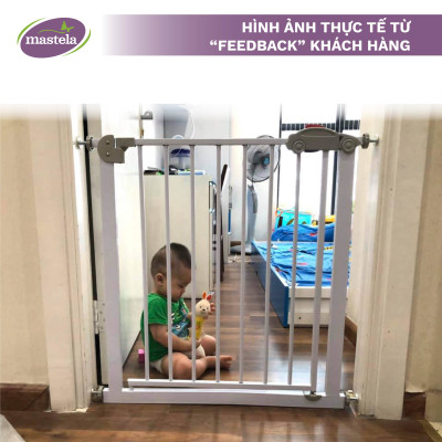 Thanh chắn cửa, chắn cầu thang chính hãng Mastela D04 bảo vệ an toàn cho bé, Không cần khoan tường, có thể thanh mở rộng