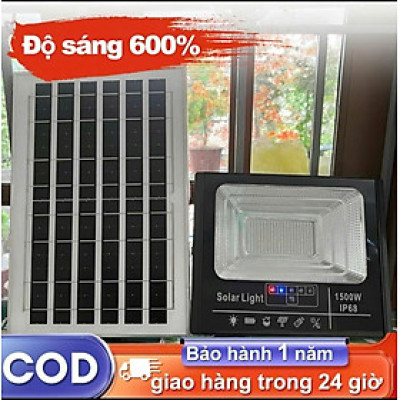 Đèn Pha Năng Lượng Mặt Trời 1500W Tự Động Sạc, công suất thực 30W, ip69