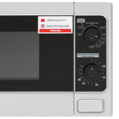 Lò vi sóng Toshiba ER-SGM20(S1)VN - Có chức năng nướng - Dung tích 20L - Công suất 800W - Xuất xứ Thái Lan - Hàng chính hãng, bảo hành 12 tháng, chất lượng Nhật Bản