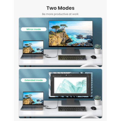 Ugreen UG70694MM137TK 25cm 4K 60HZ Bộ chuyển đổi DP displayport Male sang HD Female Adapter - HÀNG CHÍNH HÃNG