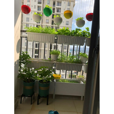 Kệ sắt để chậu hoa cây cảnh, Vuông 20x20cm & Vuông 30x30cm, cao (10-20)cm, thép hộp 20mm (Hàng Chính Hãng )