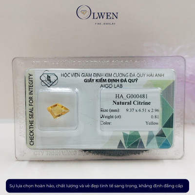 Viên đá thạch anh vàng ( citrine ) thiên nhiên  HA_G000481