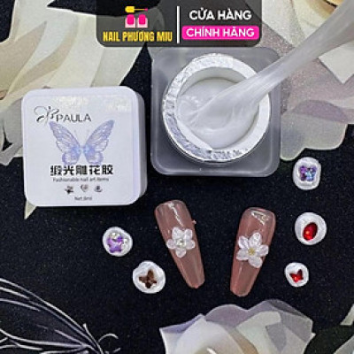 Gel Nặn Khô Trắng Ánh Ngọc Trai PAULA Hũ 8ml Mềm Dẻo Dễ Tạo Hình Trang Trí Móng Chuyên Làm Nail Nữ Women