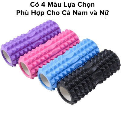 Con Lăn Yoga Massage Foarm Roller 33cm - Ống Trụ Lăn Xốp Tập Thể Thao Giãn Cơ Có gai Roam Rollet Cao Cấp Chính Hãng Amalife
