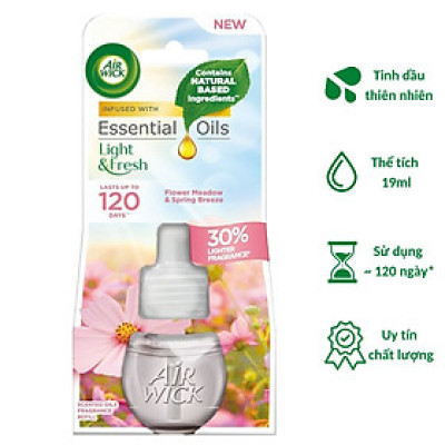 Chai tinh dầu cắm điện Air Wick Refill AWK3141 Flower Meadow & Spring Breeze 19ml (Hương hoa mùa xuân), sử dụng điện 220V