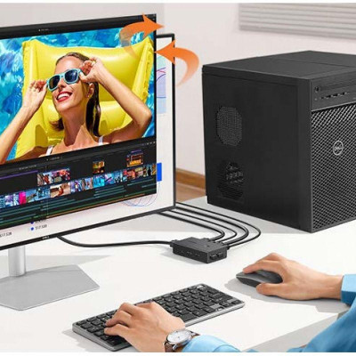 Ugreen UG90478CM571TK 4K 60Hz Bộ chuyển tín hiệu 2 CPU dùng 1 Màn hình cổng HDMI KVM Switch - HÀNG CHÍNH HÃNG