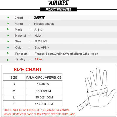 Găng tay tập Gym nửa ngón AOLIKES A-113 Half finger fitness gloves