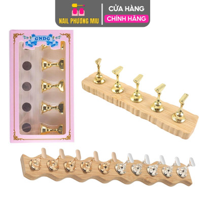 Đế Móng Mẫu Tổng Hợp, Đế Gắn Móng Giả Bằng Gỗ Và Nhựa Tập Vẽ Móng, Đế Móng Quân Cờ Nam Châm Giữ 5 Móng 10 Móng Làm Nail Chuyên Nghiệp