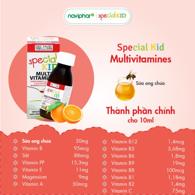 TPBVSK Special kid Multivitamin - Siro Bổ sung vitamin và khoáng chất - Hỗ trợ nâng cao sức khỏe, tăng cường sức đề kháng (125ml) [Siro - Nhập khẩu Pháp]