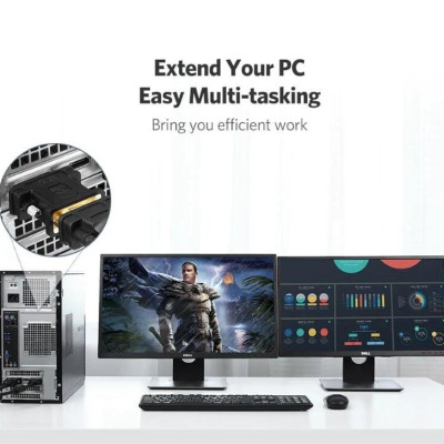 Ugreen UG2012220122TK Màu Đen Đầu chuyển đổi DVI 24 + 5 sang VGA âm - HÀNG CHÍNH HÃNG