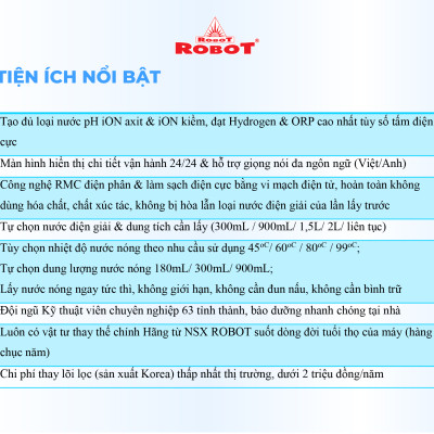 Máy Lọc Nước Điện Giải Ion Kiềm ROBOT IonKing 1314 Chế Độ Nóng Nguội Lạnh - Hàng Chính Hãng
