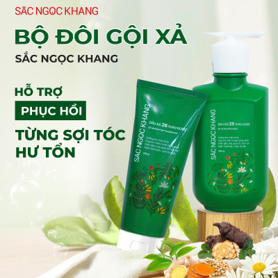 Dầu Gội 26 Thảo Dược Sắc Ngọc Khang - Hỗ Trợ Làm Sạch Sâu, Giảm Gãy Rụng, Nuôi Dưỡng Mái Tóc Chắc Khỏe Bồng Bềnh