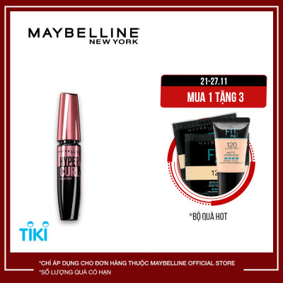 Mascara Dài Mi và Cong Mi Maybelline New York Hyper Curl Waterproof Chuốt Mi Đen Không Lem Không Trôi 9.2ml