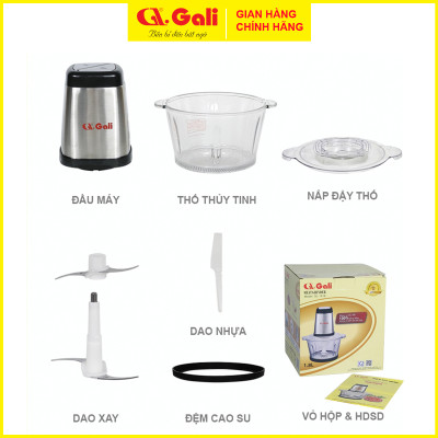 Máy xay thịt gia đình, đa chức năng xay các loại thịt, tôm cua cá, gia vị hành tỏi ớt, sinh tố, cháo, hàng chính hãng, bảo hành 1 năm Gali