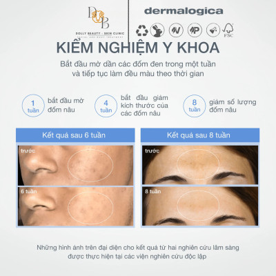 Tinh chất mờ nám sau 7 ngày sử dụng POWERBRIGHT DARK SPOT SERUM của Dermalogica - Dolly Beauty