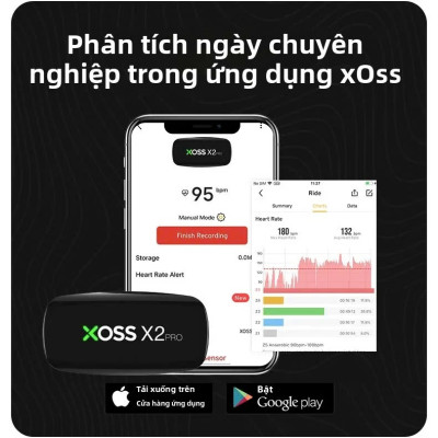 Cảm Biến Nhịp Tim Đeo Ngực Cho VĐV Chuyên Nghiệp XOSS X2 PRO Calories HRM ANT+ Bluetooth IP67 Tương Thích Garmin Bryton Xoss