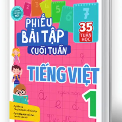 Combo Phiếu Bài Tập Cuối Tuần Toán + Tiếng Việt + Tiếng Anh Lớp 1 (35 Tuần Học) (Bộ 3 Cuốn) - MEGA