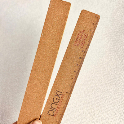 Dũa Nâu Da Bò Cao Cấp Có Kẻ Vạch Loại Dày Nhiều Form Vuông, Thẳng, Bầu, Thoi Dũa DINGXI Có Thước Đo Làm Nail Chuyên Nghiệp, Độ Nhám Tốt Dũa Thường