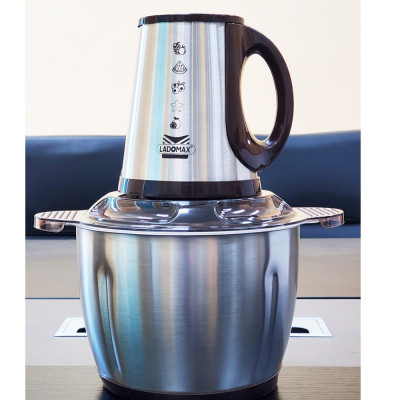 Máy xay thịt 550W Ladomax HA-336 cối inox 304 dung tích 3L, tặng kèm lồng đánh trứng và dụng cụ lột tỏi-Hàng chính hãng