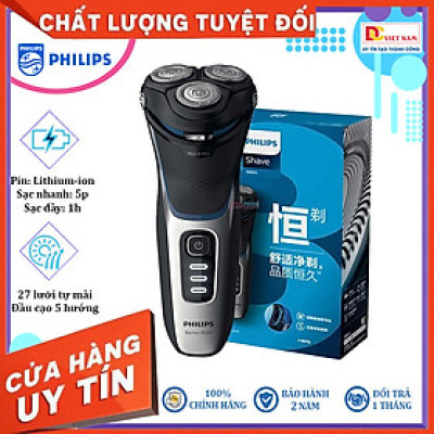 Máy cạo râu khô và ướt cao cấp, thương hiệu Hà Lan Philips S3206/09 - Hàng Chính Hãng ( Bảo Hành 24 tháng)