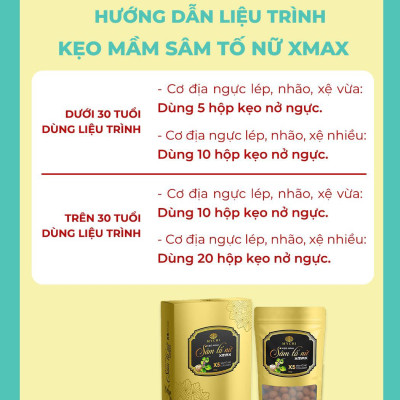 Liệu trình 5h kẹo mầm sâm tố nữ xmax Mychi - vua nở ngực - nữ hoàng nội tiết