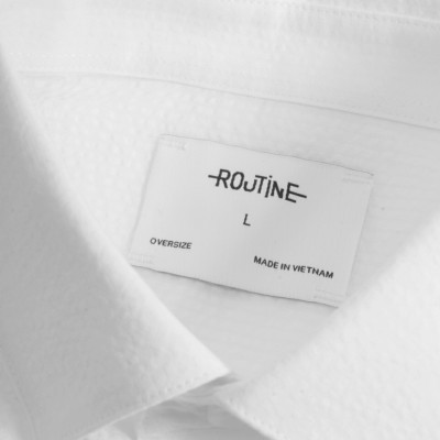 Áo Sơ Mi ROUTINE Nam Tay Dài Kẻ Sọc Họa Tiết Thêu Form Oversize - 10S24SHL002 | LASTORE MENSWEAR