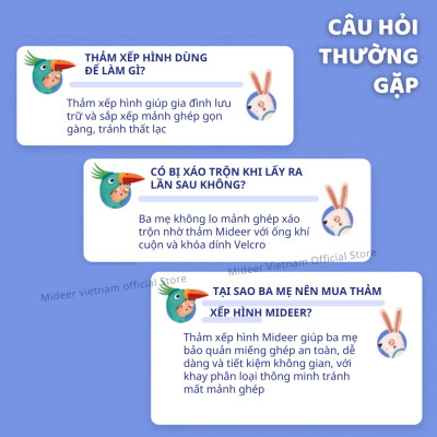 Thảm xếp hình trải sàn Mideer Puzzle Blanket Set, thảm lót nỉ dày dặn