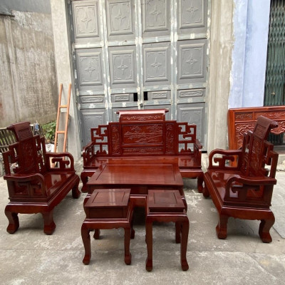 Bộ Bàn Ghế Sơn Thủy Gỗ Hương Đá