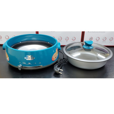 Nồi lẩu điện 4L Ladomax HA-238 thiết kế lòng nhôm rời chống dính dễ vệ sinh, điều khiển cơ nhiều mức nhiệt - Hàng chính hãng