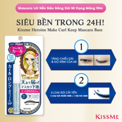 Mascara Lót Nền Nâng Cao Siêu Nâng Giữ Nếp Cong Chống Trôi Siêu Bền Kissme Heroine Make (2 Màu)
