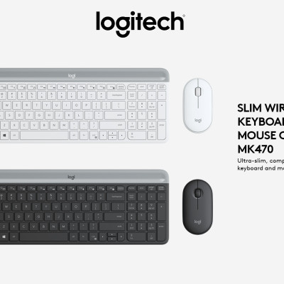 Bộ phím chuột không dây logitech MK470 Slim - Hàng Chính Hãng