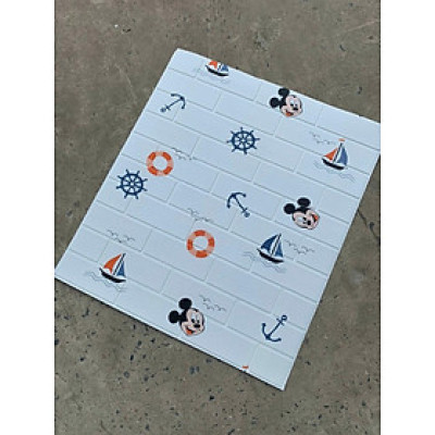 Bộ 5 Tấm Xốp Dán Tường Hoạt Hình Cho Trẻ Em Dễ Thương, Nhiều Hoạt Tiết Cute, Dày Dặn Chống Va Đập