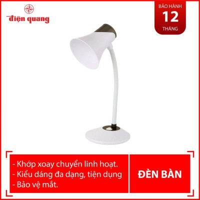 Đèn bàn bảo vệ thị lực Điện Quang ĐQ DKL15 WBK BW (Màu trắng-đen, bóng led warmwhite)