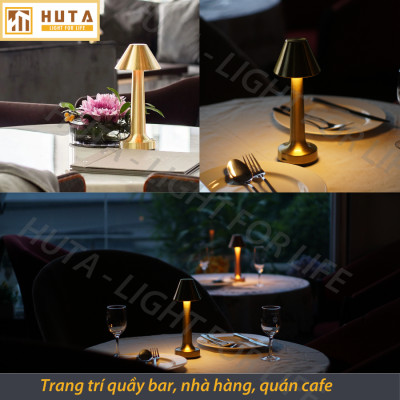 Đèn Bàn Led Quầy Bar Nhà Hàng HUTA RESNONCUT Đèn Tích Điện Cảm Ứng Điều Chỉnh Ánh Sáng Trang Trí Bàn Ăn Lounge Sự Kiện
