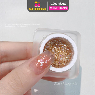 Gel Nhũ Tuyết Xà Cừ Lẻ 8g Làm Nail với Chất Gel Trong Suốt, Tạo Hiệu Ứng Lấp Lánh Độc Đáo, Dễ Sử Dụng Nail Phương Miu Sơn Gel