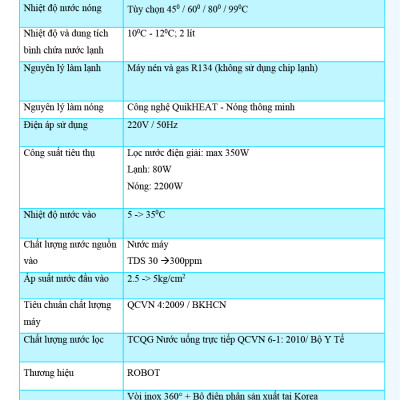 Máy Lọc Nước Điện Giải Ion Kiềm ROBOT IonQueen 511 Chế Độ Nóng Nguội Lạnh - 5 Tấm Điện Cực Titanium Phủ Platium