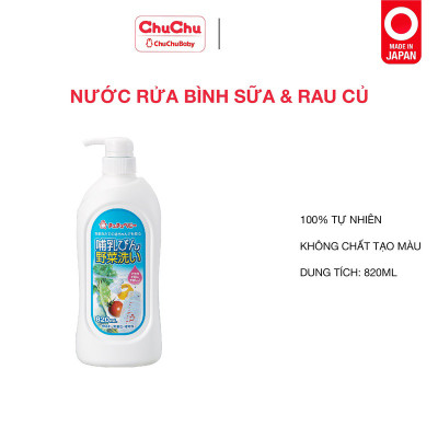 Nước rửa bình sữa, núm ty và rau củ qủa Chuchu Baby