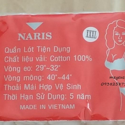 LỐC 10 GÓI QUẦN LÓT COTTON NARIS DÙNG 1 LẦN