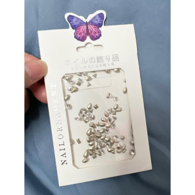 Đá Khối Nail Angelica Smini Set 100 Viên Làm Nail, Siêu Nhỏ, Chân Bằng, Chân Nhọn, Đá Chân Vàng, Trang Trí Móng Đẹp Nữ Women