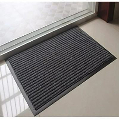 Thảm chùi chân đế chống trượt dạng sọc Stripmate Màu Xám đen / Xám đỏ kT 40 x 60 cm