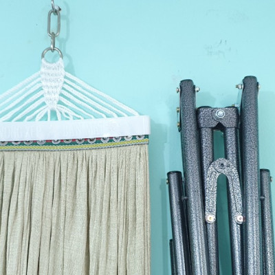 Võng xếp BAN MAI, võng cho trẻ em, nguyên bộ gồm khung võng và lưới võng (Giao màu ngẫu nhiên)