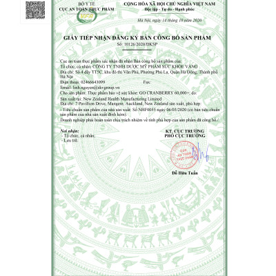 GO CRANBERRY 60,000+ 30 viên - Viên uống viêm đường tiết niệu nhập khẩu chính hãng GO Healthy New Zealand