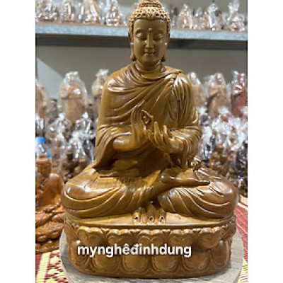 Tượng phật thích ca bằng gỗ bách xanh thơm nức cao 30x15x12cm 