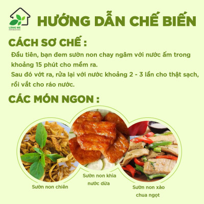 Sườn Chay Loại Ngon ( 1 Kg và 5 Kg ) , Thực Phẩm Chay Thành Phần Tự Nhiên Không Chất Bảo Quản Không Biến Đổi Gen Sườn Non Chay Làng Me