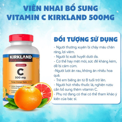 Vitamin C Kirkland Signature Mỹ Tăng cường sức đề kháng, Sáng da, làm chậm quá trình lão hóa, nhanh lành vết thương - OZ Slim Store