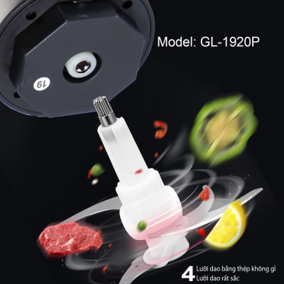 Máy xay thịt Gali GL-1920P Dung tích 2 Lít, Motor 100% bằng đồng, có 2 tốc độ xay. Hàng chính hãng chất lượng cao, bảo hành 24 tháng