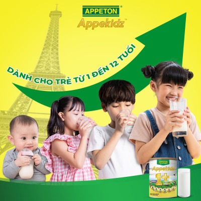  Combo 3 Sữa dinh dưỡng Appeton Appekidz 1+ dành cho trẻ 1-12 tuổi - Lon 900g